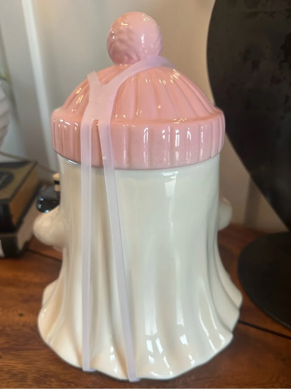Pink Ghost Coffee Cup Ceramic Cookie Jar Pink Pumpkin Halloween Pinkoween Decor